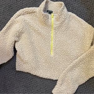 Sherpa cropped quarter zip
